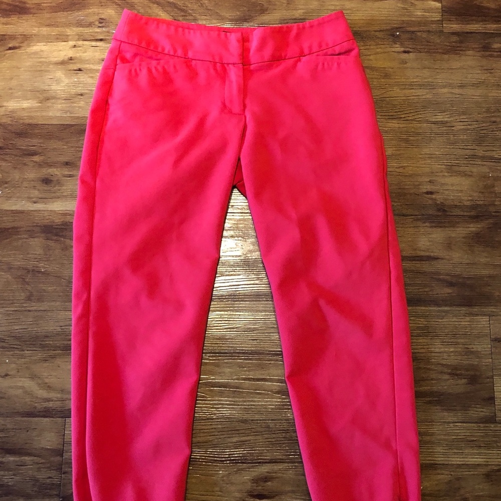 Red Capri work pants
